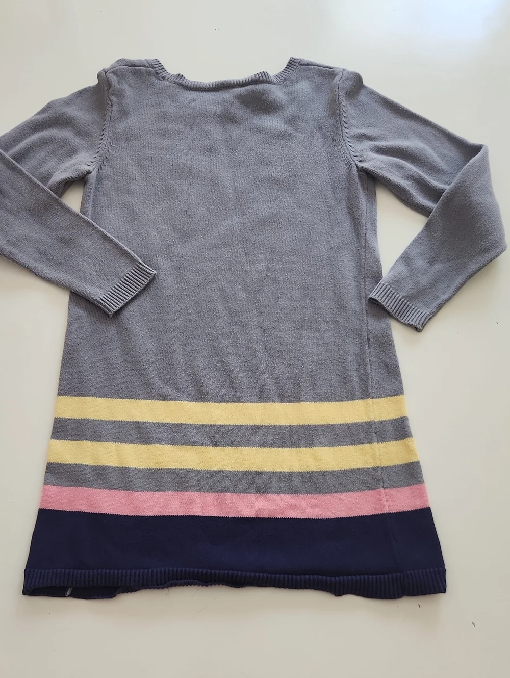 Gymboree Gray Dog Frenchie Knit Sweater Dress Medium 7 8